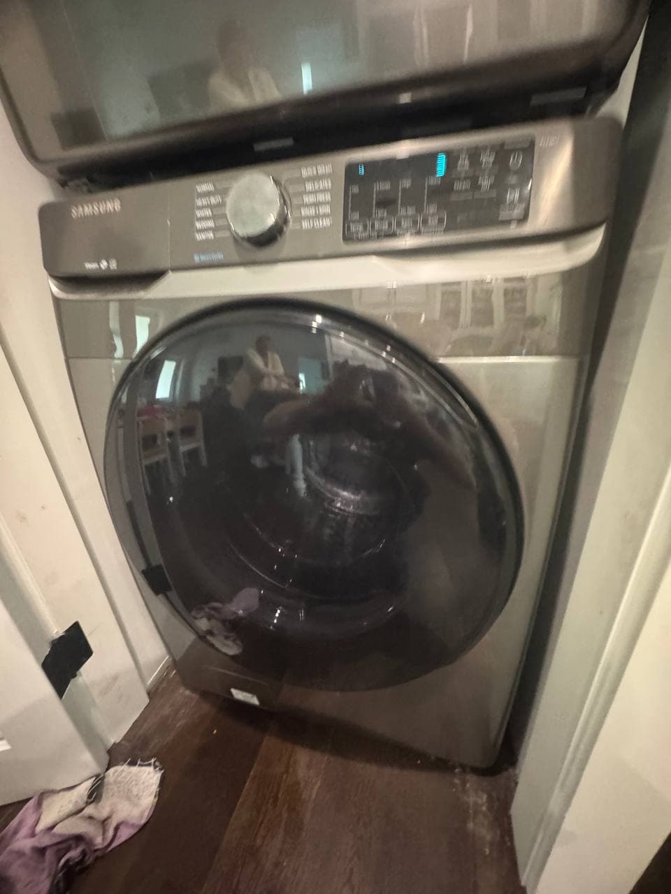 Washer Repair by Same Day Appliance Fix — Palm Beach County FL | Call $<span className="tabular">{BUSINESS.phone}</span> Samsung front-load washing machine with water leak repaired same-day in Palm Beach County home